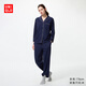 優(yōu)衣庫女裝AIRism棉混紡睡衣/長(cháng)袖家居起居服套裝473794 478996 478996/69藏青色 L /165/95