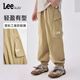 Lee兒童工裝褲秋季新款男童女童休閑百搭運動(dòng)褲中大童束腳防蚊褲 深卡其 140 cm