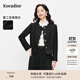 珂萊蒂爾【盈動(dòng)綻放】2025法式蕾絲優(yōu)雅短外套女通勤淑女上衣 黑色 M