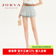 卓雅周末（JORYA weekend）2024夏季新款?lèi)?ài)心排扣高腰水洗牛仔壓褶短褲裙褲EJWDBM0 淺藍 S