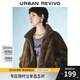 UR春夏新款女裝美拉德溫暖軟糯立領(lǐng)寬松毛毛外套UWV140020 咖棕 S