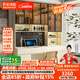 法詩(shī)韻定制全實(shí)木小戶(hù)型帶抽屜電腦桌玻璃書(shū)架橡木一體書(shū)柜兒童學(xué)習書(shū)桌 1.4米長(cháng)*2.2米高（三門(mén)書(shū)桌） ENF母嬰級環(huán)?？咕?8MM加厚橡木