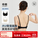 幸棉文胸漫畫(huà)胸外擴吊帶裙露背內衣女小胸顯大無(wú)鋼圈聚攏大U背美背夏 裸膚色+黑色 L (75C/80ABC)