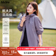 MsShe大碼女裝2025秋裝胖妹妹休閑戶(hù)外運動(dòng)風(fēng)寬松連帽外套 煙紫色現貨 3XL