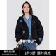 初語(yǔ)【插畫(huà)師聯(lián)名】花朵外套女2024年秋季新款休閑連帽拉鏈開(kāi)衫 黑色預售10-21 M