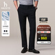 哈吉斯（HAZZYS）男裝 秋冬款斜紋直筒長(cháng)褲【磨毛內里】保暖休閑褲男ATDZP0BDP61 深藏青色DN 32 （175/78A）