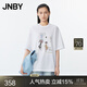 JNBY/江南布衣25夏圖案T恤女短袖圓領(lǐng)寬松街頭簡(jiǎn)約舒適5P6113460 101/漂白 S