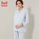 貓人純棉月子服夏季薄款產(chǎn)后孕婦睡衣哺乳上衣喂奶家居服外穿套裝 夢(mèng)幻藍【秋冬款】100%棉 XL 【建議120-140斤】