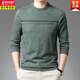 啄木鳥春秋男士長袖t恤圓領中青年薄款毛衣韓版加肥針織打底衫爸爸上衣 2-1綠色【收藏加購優(yōu)先發(fā)貨】 均碼 XL 175XL【140-160斤】