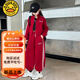 G.DUCKKIDS小黃鴨女大童套裝秋裝2025新款洋氣初中生春秋款外套女孩韓版運動(dòng) 酒紅色套裝 160 cm身高145-155體重68-80斤