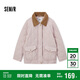 森馬（Semir）棉服女冬季中長款輕薄寬松拼接燈芯絨翻領(lǐng)插肩袖棉衣101724112007
