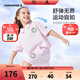 Converse匡威兒童裝女童純棉短袖短褲2件套夏季新品兒童T恤短褲套裝 淡紫色 140 /64 【建議身高128-140cm】