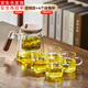 古德窯 茶壺泡茶壺茶水分離飄逸杯2025新款玻璃內膽一鍵過(guò)濾泡茶杯茶具 木璃透明款飄逸壺一壺四杯 650ml