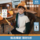馬·拉?。∕.Latin）/童裝兒童毛衣冬新款男女大童學(xué)院風(fēng)漫畫(huà)半高領(lǐng)毛衣 米色 130 cm