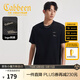 卡賓（CABBEEN）【索羅娜涼感】短袖男士T恤燙珠花卉字母繡花夏季短袖T恤男裝 煤黑色01（舒適版型） L /175/50