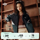 adidas經(jīng)典寬松運動(dòng)夾克外套男女秋季阿迪達斯官方三葉草 黑色/綠色/白色   M