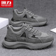 回力男鞋2025年秋冬新款休閑運動(dòng)男士緩震防滑勞保鞋子 灰黑 40