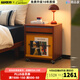 小萬(wàn)中古風(fēng)床頭柜ins網(wǎng)紅拼色翻門(mén)床邊柜撞色儲物可移動(dòng)小柜子 星月夜床頭柜 整裝（需自行安裝四個(gè)腳）
