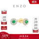 周大福ENZO商場(chǎng)同款18K金祖母綠鉆石耳釘耳飾送母親EZV7981 EZV7981