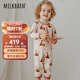 Milkbarn【2件裝】秋季嬰兒長袖長褲連體服男女寶寶哈衣爬服 狐貍精靈-梅子色（2件裝） 90cm (18-24m)