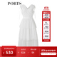 PORTS寶姿春夏新品女裝V-領無袖中長連衣裙SM8D059MLN001 奶白色 S (4)