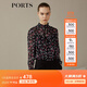 PORTS寶姿 新品女裝復古小立領長袖襯衫LN9B010JPS019 黑色印花 XS (2)