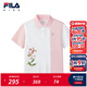 FILA斐樂(lè )兒童童裝上衣2025年秋季新款女中大童寬松短袖POLO衫 標準白-WT 150