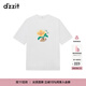 DZZIT地素短袖T恤春秋時(shí)尚通勤白色短袖印花設計感上衣女 漂白色 S