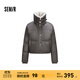 森馬[商場(chǎng)同款]羽絨服女短款毛領(lǐng)小個(gè)子冬2024新款寬松PU仿皮上衣 綠色調00444 L