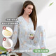 雅特茂[透氣優(yōu)可絲 帶胸墊]月子服夏季薄款孕婦睡衣產(chǎn)后喂奶懷孕哺乳衣 帶胸墊 透氣優(yōu)可絲丨車(chē)厘子兔 L