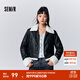 Semir森馬外套女短款夾棉翻領(lǐng)帥氣炸街冬PU仿皮夾克潮酷小個(gè)子 黑色調00399 M