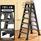 梯子家用梯折疊裝修工地上班梯人字梯加厚鋁合金室內升降爬梯步梯 全加固2.1米灰色（適合3.5米）