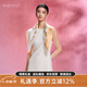 寶石蝶真絲小絲巾100%桑蠶絲圍巾女小披肩女生媽媽中秋節(jié)禮物生日禮盒裝