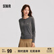 森馬（Semir）森馬陳都靈針織開(kāi)衫女美利奴羊毛衫24冬新款內搭保暖109724106001