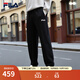FILA 斐樂情侶款男女長(zhǎng)褲25秋冬季新款休閑寬松收口運(yùn)動(dòng)褲子加絨保暖 正黑色-BK L 175/84A/L