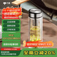 萬象（WANXIANG）雙層玻璃杯V48RL商務(wù)禮盒裝茶杯鈦黑亮帶濾網(wǎng)水杯車載便攜辦公杯