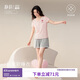 靜韻【涼感型】草莓熊可愛(ài)睡衣女款夏季肌理棉家居服短袖甜美套裝