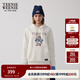 Teenie Weenie小熊秋冬裝學(xué)院風(fēng)藍色T恤索羅娜加絨連帽衛衣套頭衫 象牙白 S (160)