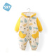 舒貝怡寶寶衣服新生兒棉服哈衣加厚嬰兒童夾棉保暖連體衣秋冬季爬爬服 姜黃 66cm