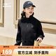 鴻星爾克衛衣女秋季新品外套開(kāi)衫立領(lǐng)短款純色簡(jiǎn)約舒適上衣戶(hù)外休閑女裝