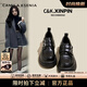 CAMILA KSENIA小皮鞋女2025新款夏季一腳蹬設(shè)計(jì)復(fù)古時(shí)尚百搭樂福鞋子 黑色【單里】 37