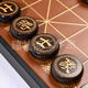 象棋實(shí)木帶棋盤(pán)黑檀木鑲嵌黃楊木中國象棋字鑲嵌雙拼高檔長(cháng)輩送禮 48黑檀緬花雙拼鑲嵌中國象棋套裝