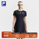 FILA 斐樂(lè)官方女子連衣裙2025夏新款網(wǎng)球運(yùn)動(dòng)簡(jiǎn)約基礎(chǔ)短袖POLO裙 RD寶藍(lán)-NV M 165/84A/M