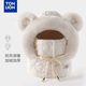 唐獅（TonLion）新款加絨加厚雷鋒帽子圍脖一體女冬季保暖防寒防風(fēng)騎行防凍包頭帽 白色