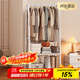 安爾雅衣帽架鐵藝衣架落地臥室內立式簡(jiǎn)易雙層掛衣架可移動(dòng)掛鉤晾衣服架