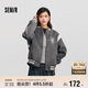 森馬（Semir）外套女刺繡拼接撞色寬松夾克2024冬季仿毛呢棒球服109724108004