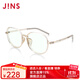睛姿（JINS）時(shí)尚圓形大框日用防藍光輻射電腦護目眼鏡男女FPC21S101 22B香檳色(包裝全新升級）