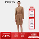 PORTS寶姿女裝秋季新款修身通勤雙排扣連衣裙ALD9D028NWF 駝色 M (6)