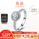喜鉆鉑金群鑲鉆戒50分1克拉求婚訂婚結婚鉆石戒指送老婆生日禮物 【GIA雙證】鉑金共53分DE色SI1