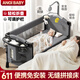 ANGI BABY嬰兒床拼接床多功能折疊床可拼接大床寶寶搖搖床可移動(dòng)哄睡神器